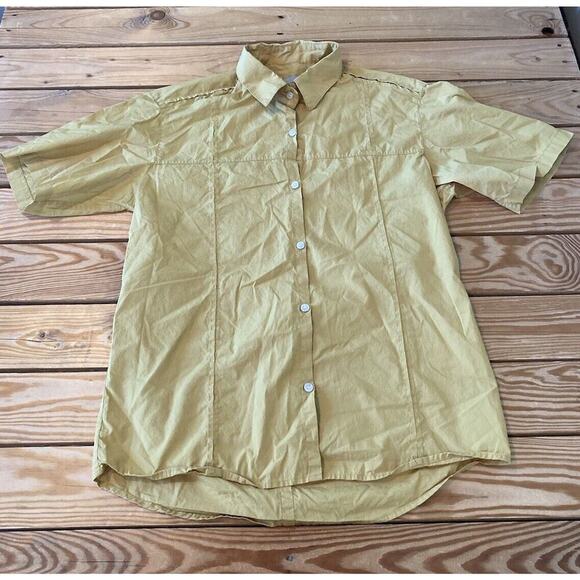 Rachel Comey Short Sleeve Button Up Shirt Size Medium Women’s Yellow - Picture 1 of 8